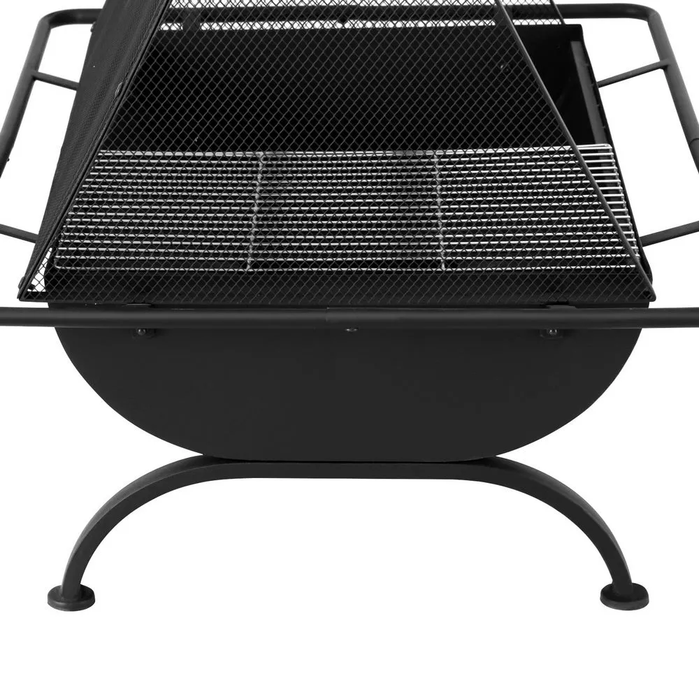 2-in-1 Steel Fire Pit & BBQ Grill, Mesh Cover - Grillz