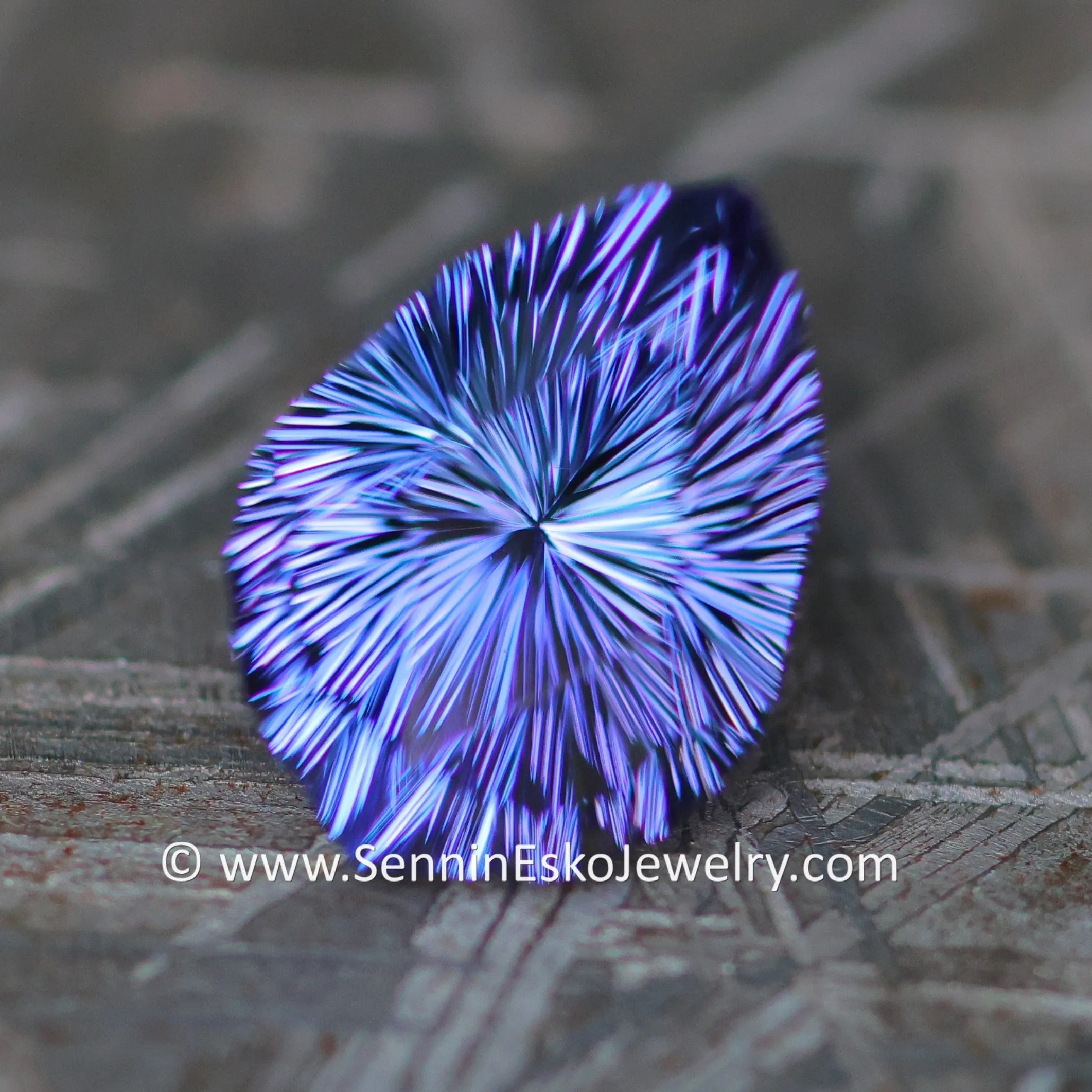 3.9 Carat Violet/Purple Tanzanite Pear - 11.6x8.5mm - Fantasy Cut