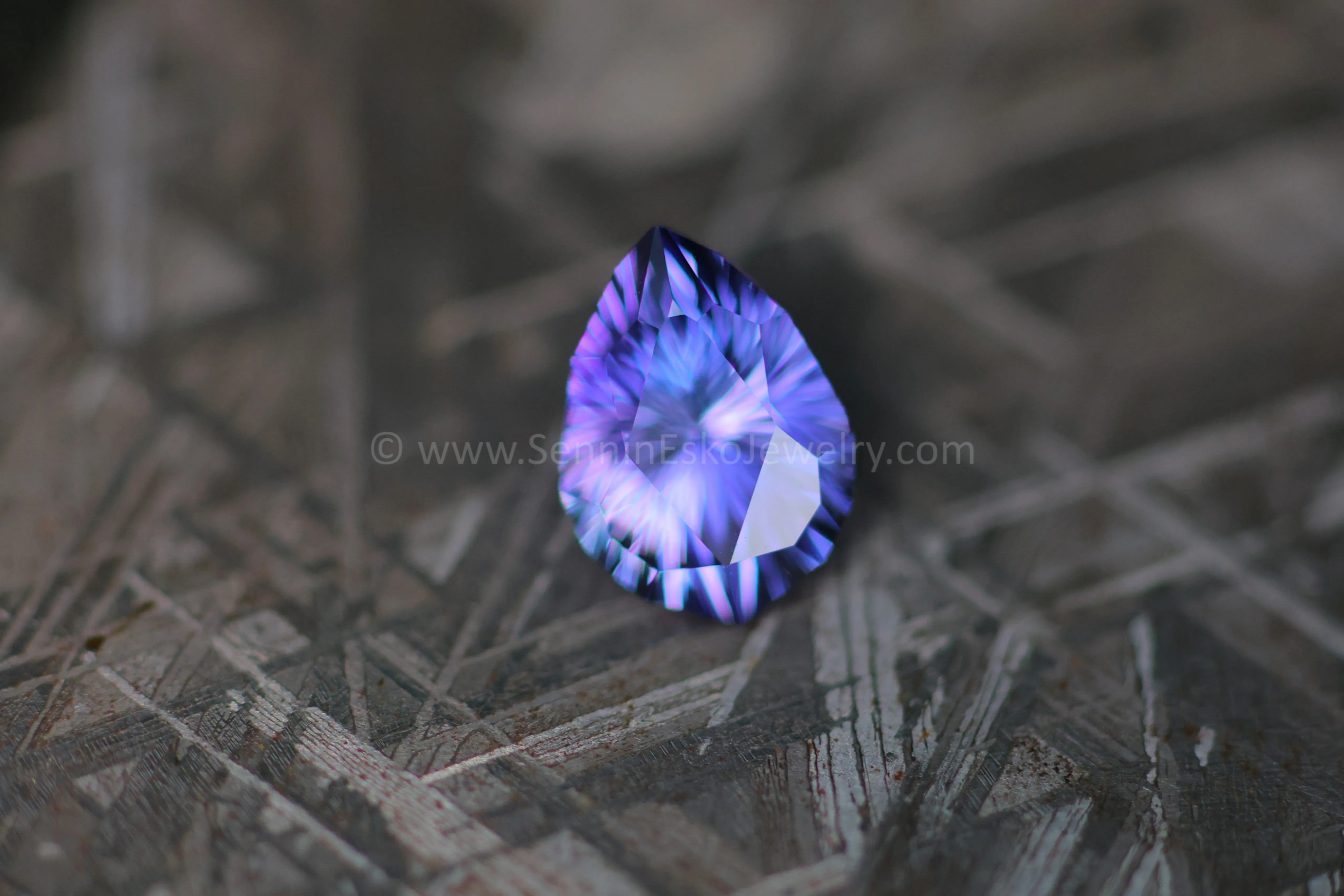 3.9 Carat Violet/Purple Tanzanite Pear - 11.6x8.5mm - Fantasy Cut