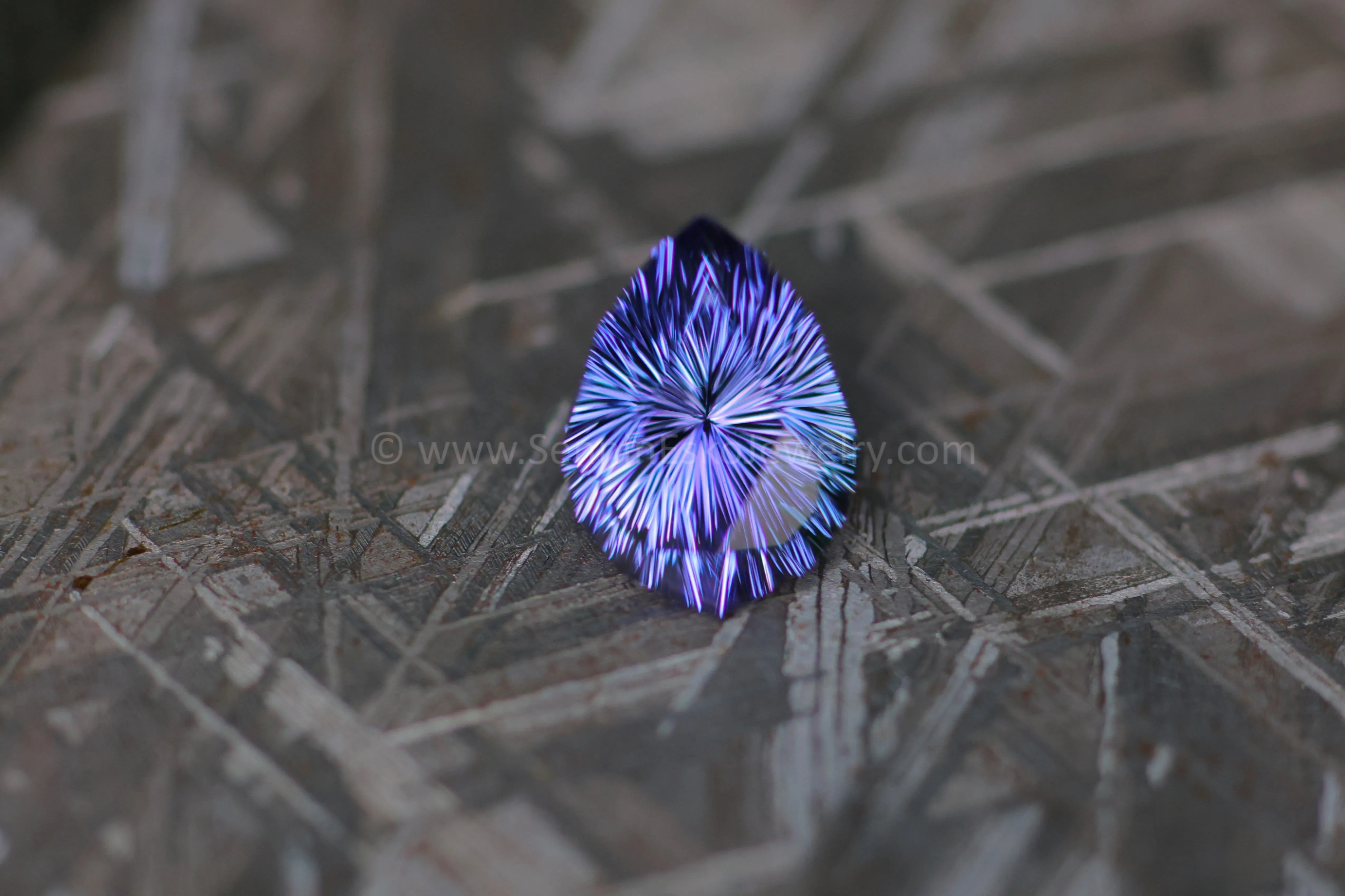 3.9 Carat Violet/Purple Tanzanite Pear - 11.6x8.5mm - Fantasy Cut