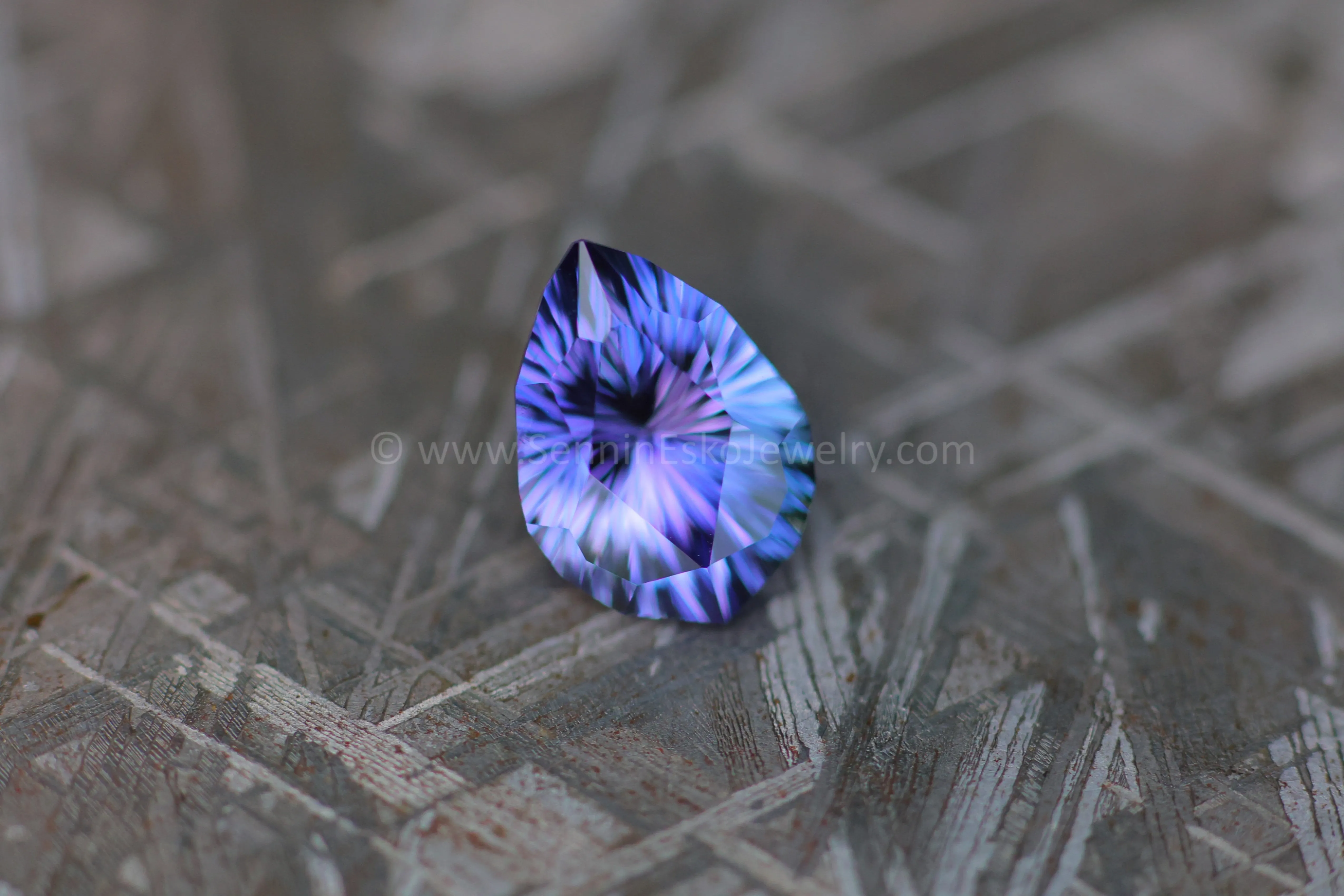 3.9 Carat Violet/Purple Tanzanite Pear - 11.6x8.5mm - Fantasy Cut