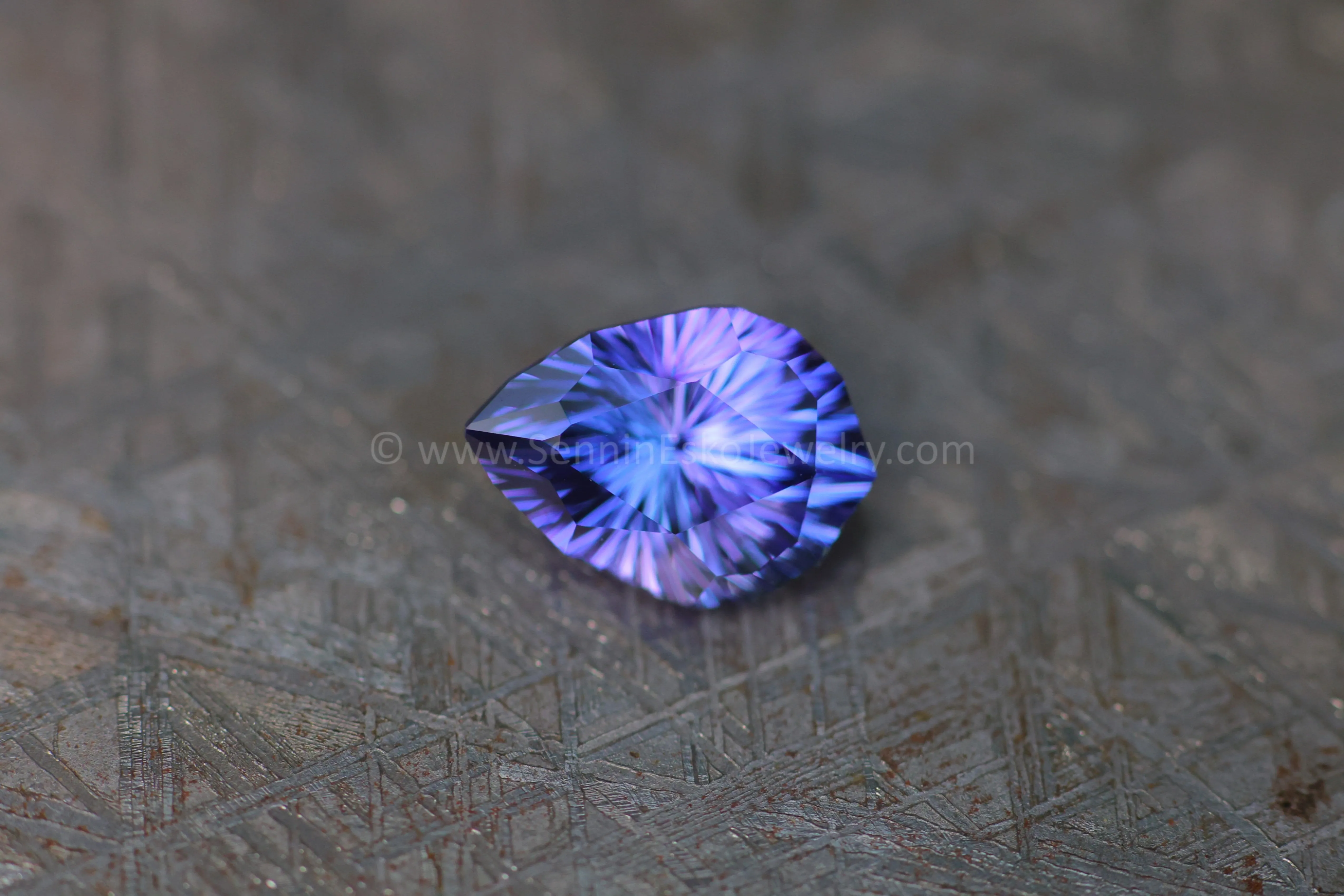 3.9 Carat Violet/Purple Tanzanite Pear - 11.6x8.5mm - Fantasy Cut