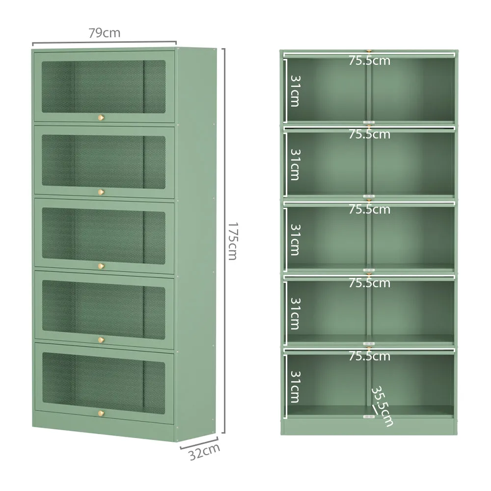 5-Tier Steel Mesh Sideboard Cabinet, Green - ArtissIn Elia