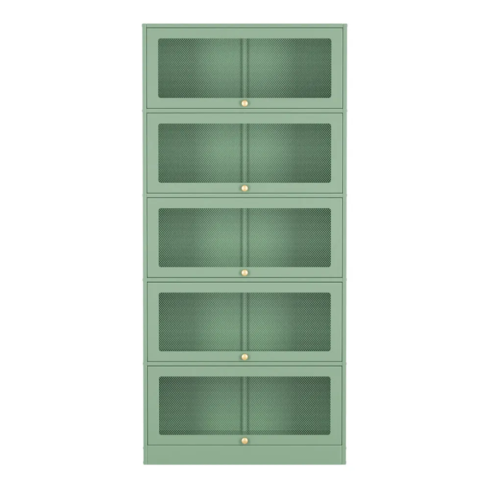 5-Tier Steel Mesh Sideboard Cabinet, Green - ArtissIn Elia