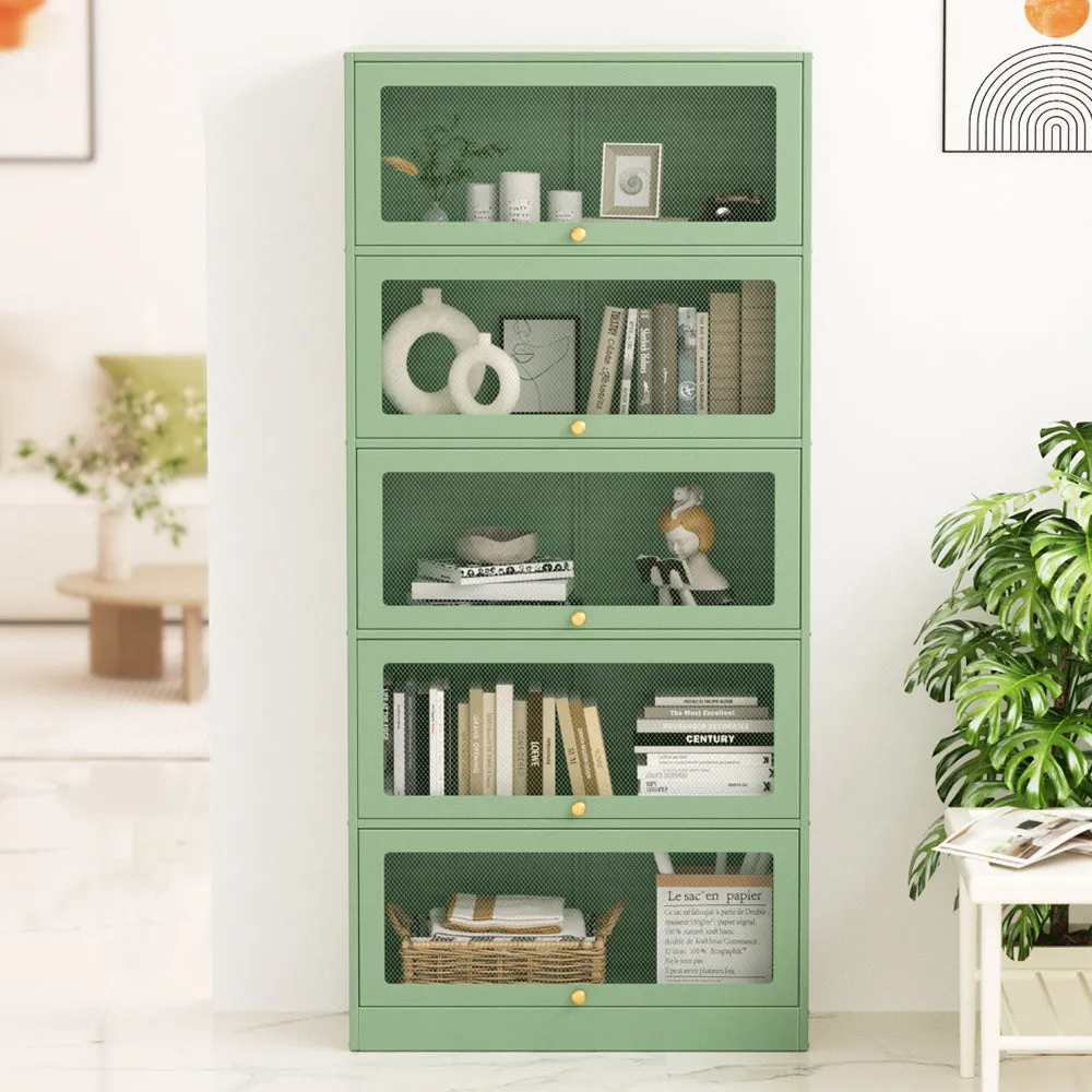 5-Tier Steel Mesh Sideboard Cabinet, Green - ArtissIn Elia