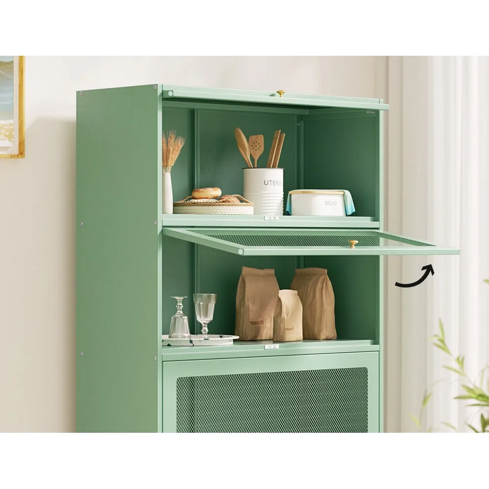 5-Tier Steel Mesh Sideboard Cabinet, Green - ArtissIn Elia