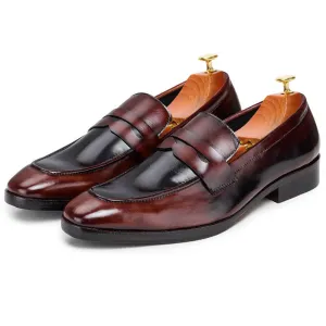 7 CM / 2.76 Inches Taller - CMR CHAMARIPA  Height Increasing Shoes For Men - Handcrafted Penny Loafers - Brown