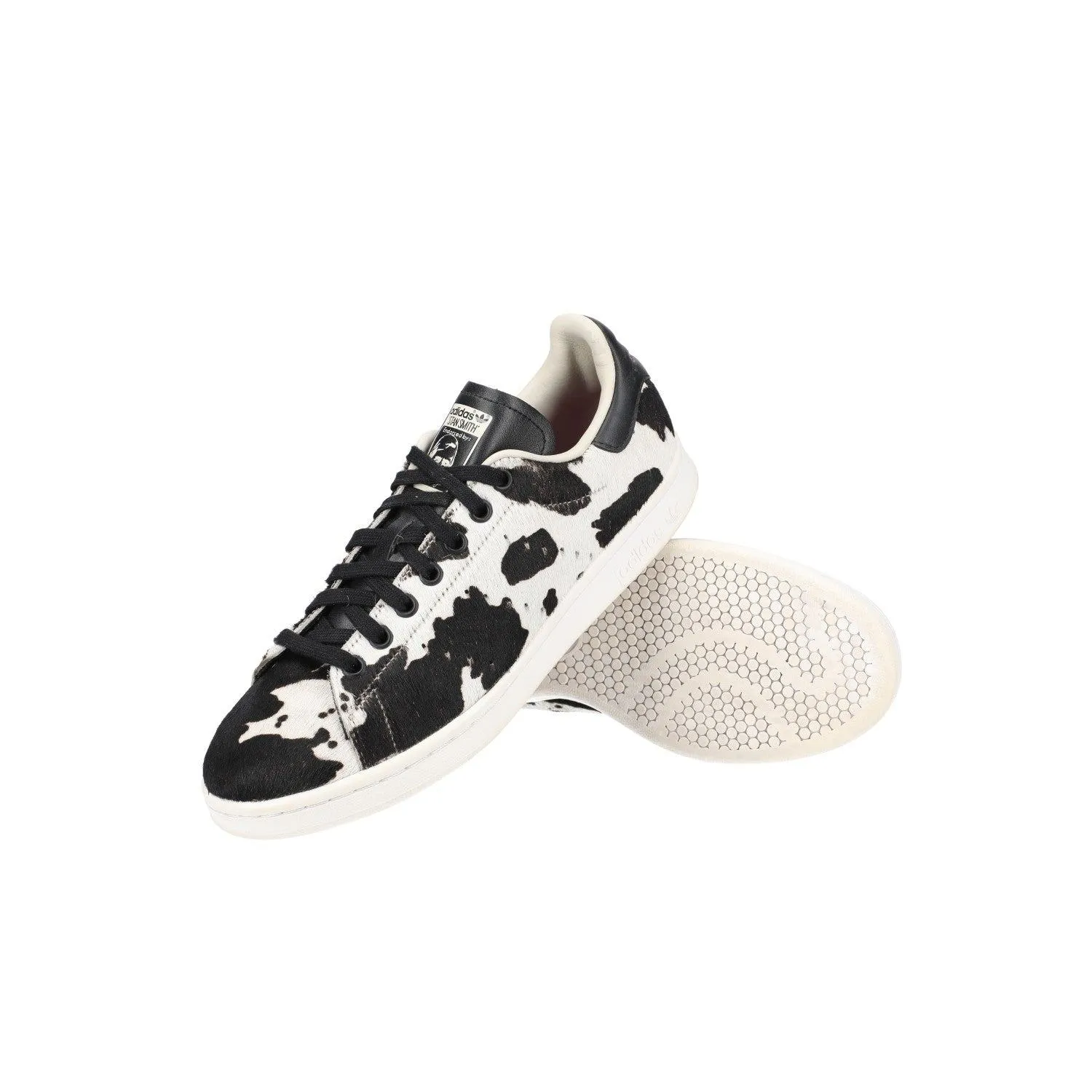 Adidas Stan Smith Cow Print Low-Top Sneakers Calf Hair Black Colour For Women