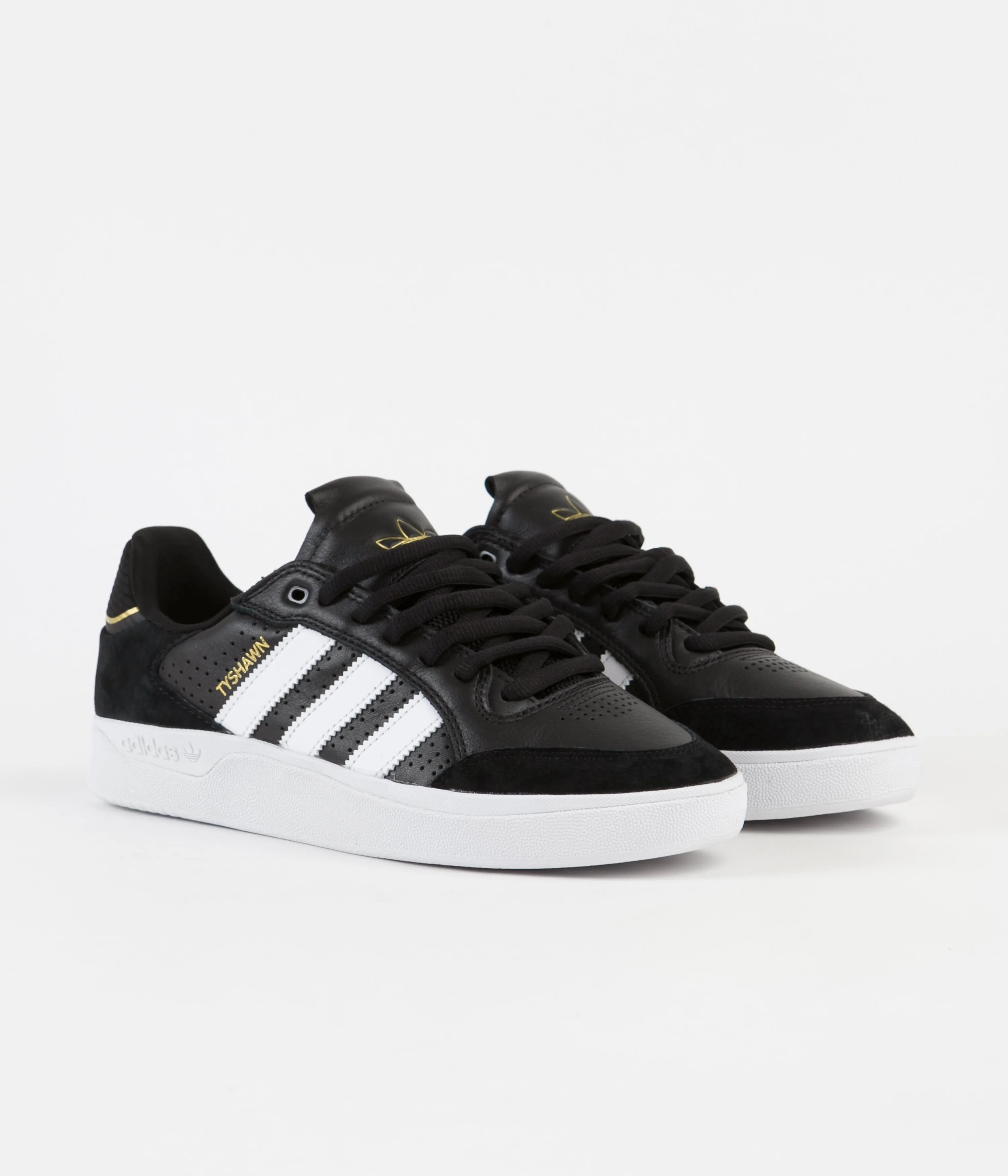 Adidas Tyshawn Low Shoes - Core Black / FTWR White / Gold Metallic