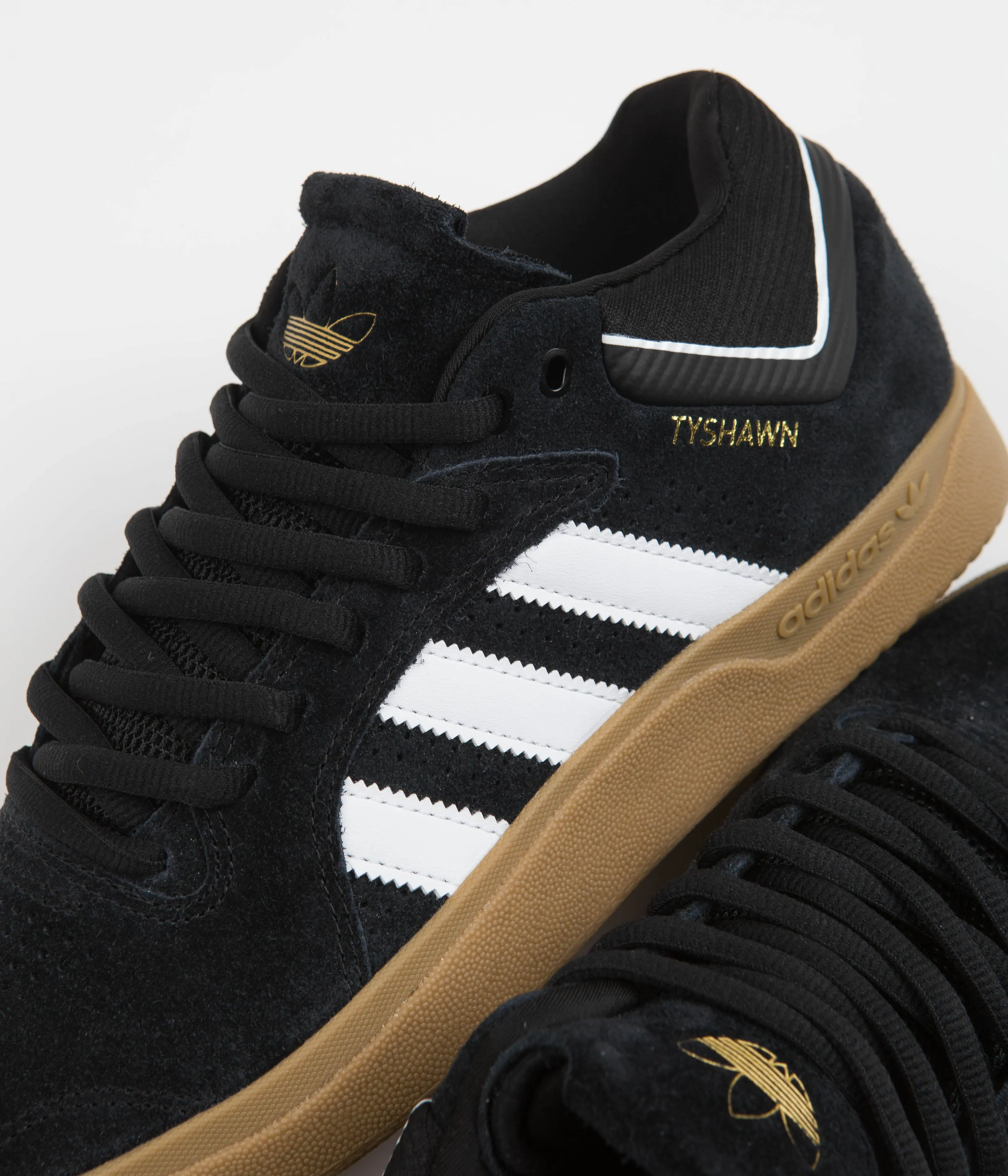 Adidas Tyshawn Shoes - Core Black / FTWR White / Gold Metallic