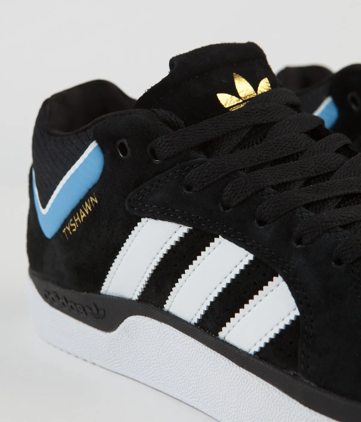 Adidas Tyshawn Shoes - Core Black / White / Light Blue