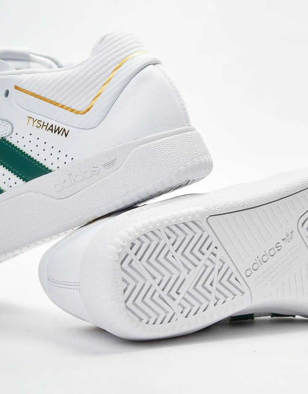 adidas Tyshawn Skate Shoes - White/Dark Green/Bluebird