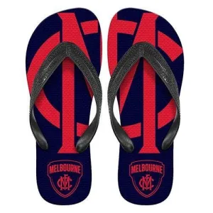 AFL Supporter Thongs - Melbourne Demons - Mens Size - Flip Flops - Shoe