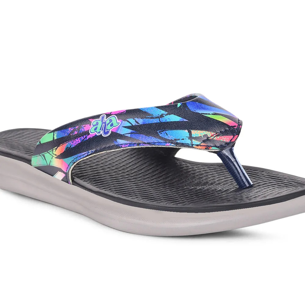 AHA Casual Navy Blue Flip Flops For Women KIARA-6 By Liberty