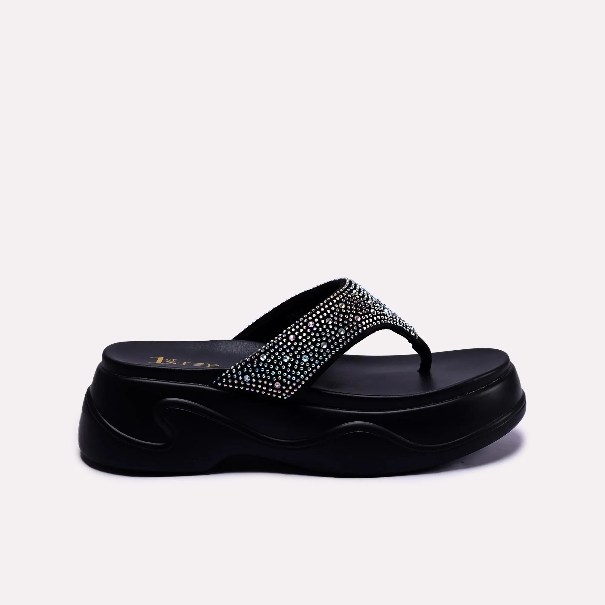 Allen Black Platform Flip Flops 0412283