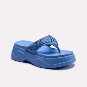 Allen Blue Platform Flip Flops 0412283