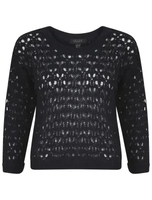 Amara Reya Jerry navy lace knit jumper