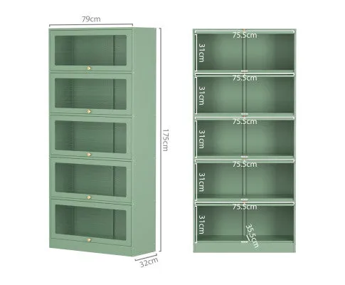 ArtissIn Buffet Sideboard Cupboard Cabinet Storage Mesh Doors Metal Green ELIA