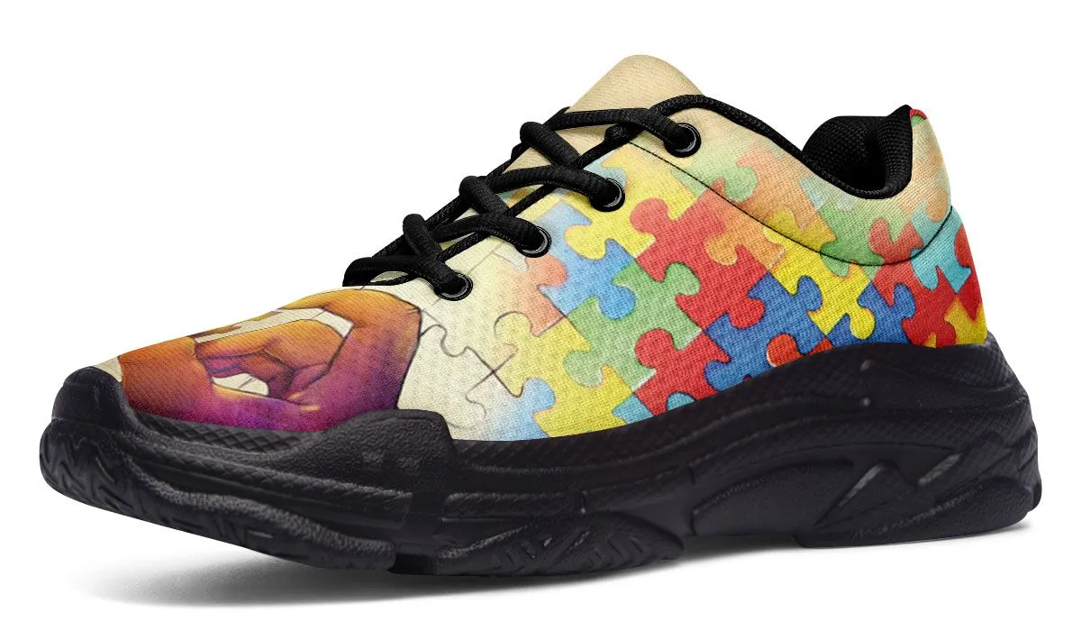 Artistic Autism Awareness Chunky Sneakers