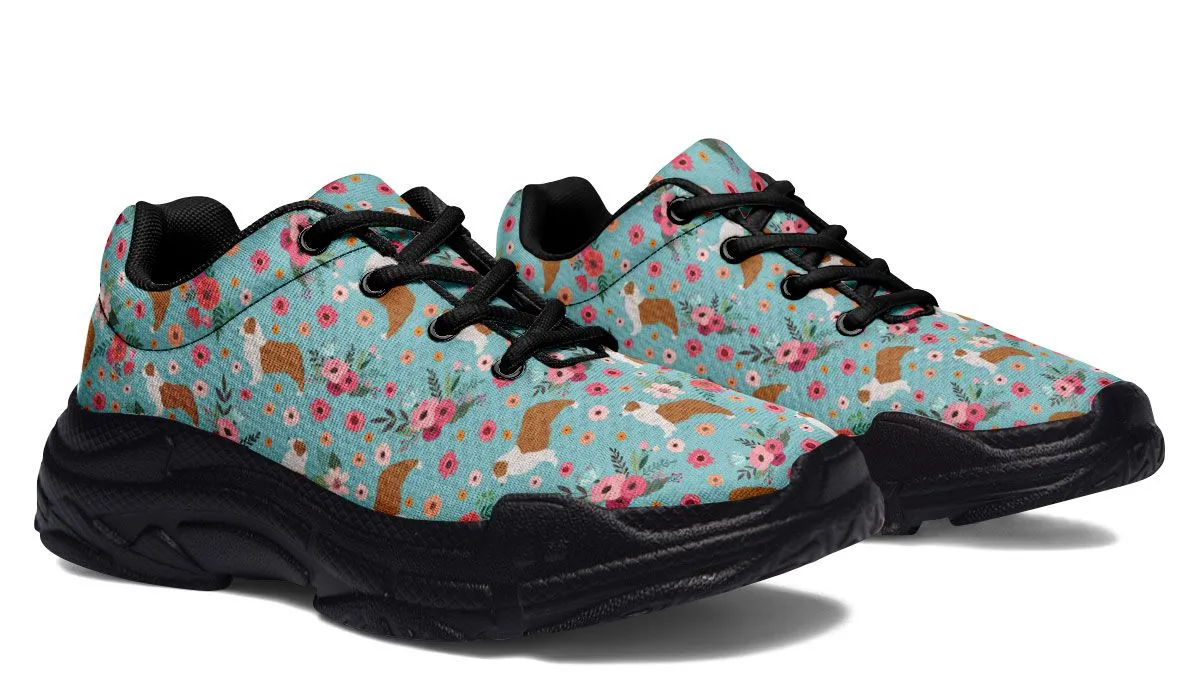 Australian Shepherd Flower Chunky Sneakers