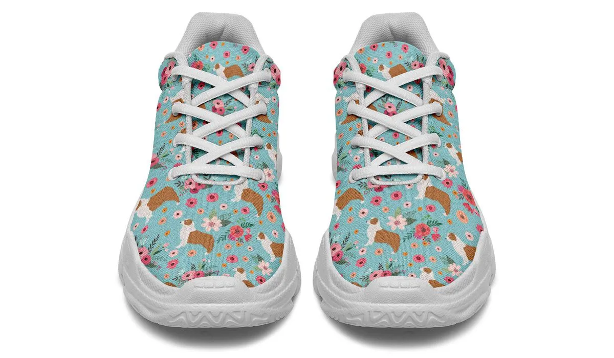 Australian Shepherd Flower Chunky Sneakers