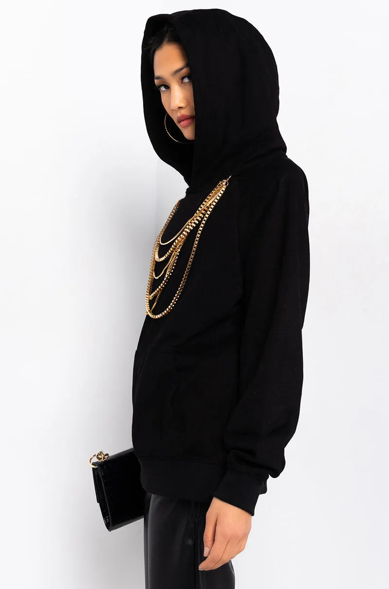 AXEL CHAIN DETAIL SWEATSHIRT BLACK