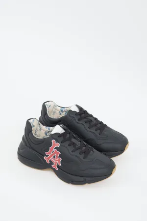 Black & Multicolour Leather LA Angels Rython Sneaker