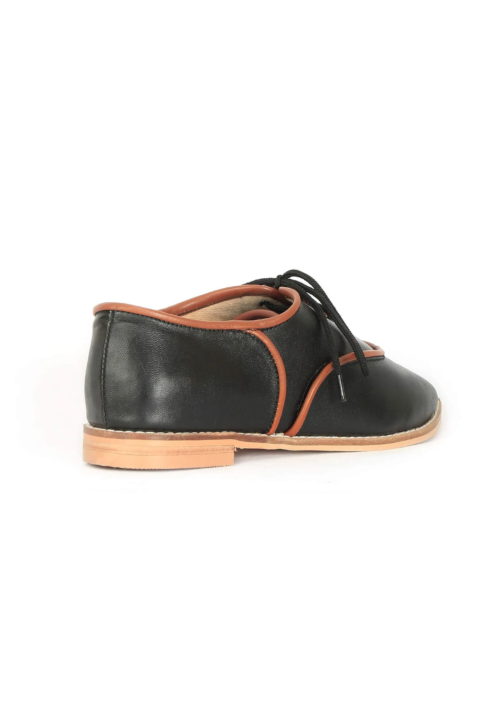 Black Color Block Oxford Shoes