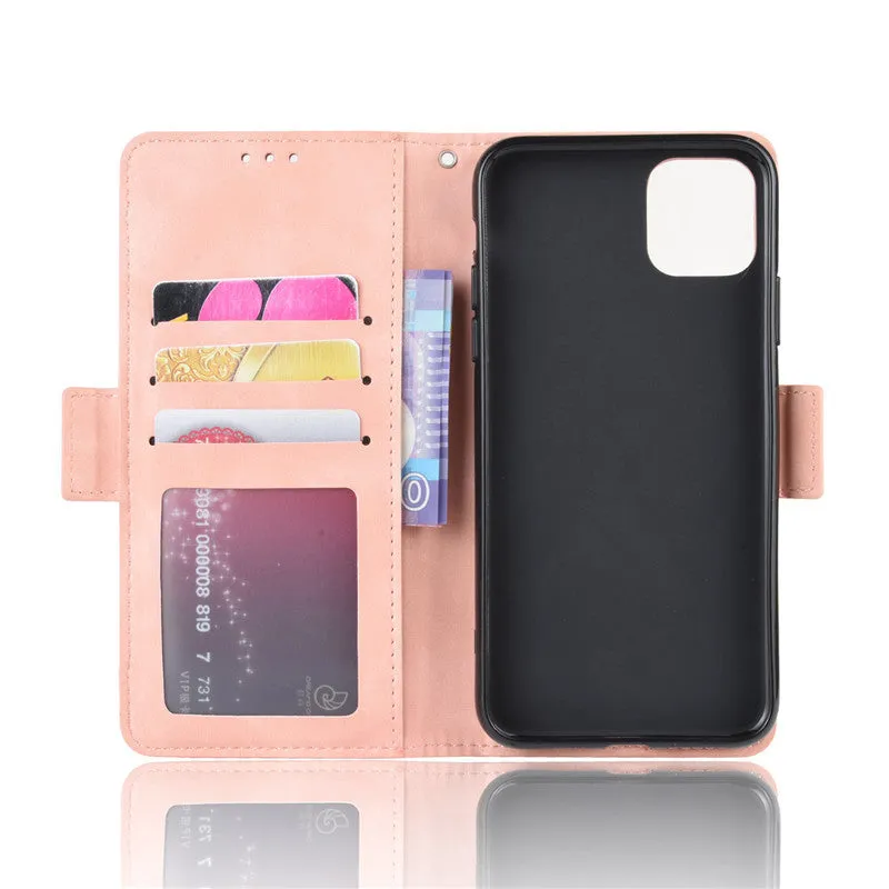 Black Flip Card Slot Wallet Shockproof Phone Case for iPhone 11