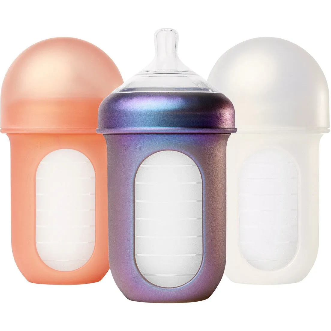 Boon Nursh Silicone Pouch Bottle 3-pack | Metallic