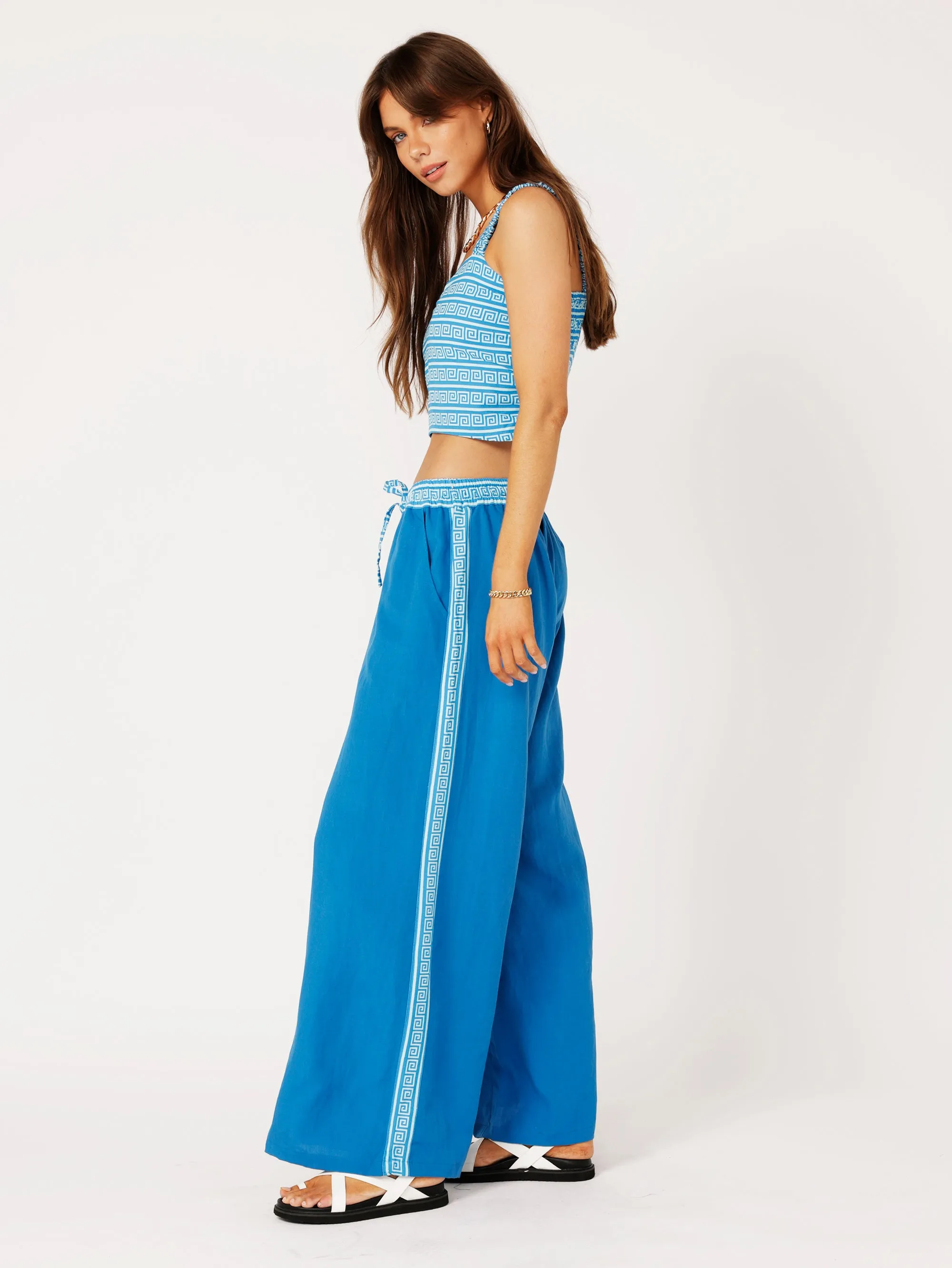 Border Pant | Cobalt Blue | Tencel Linen