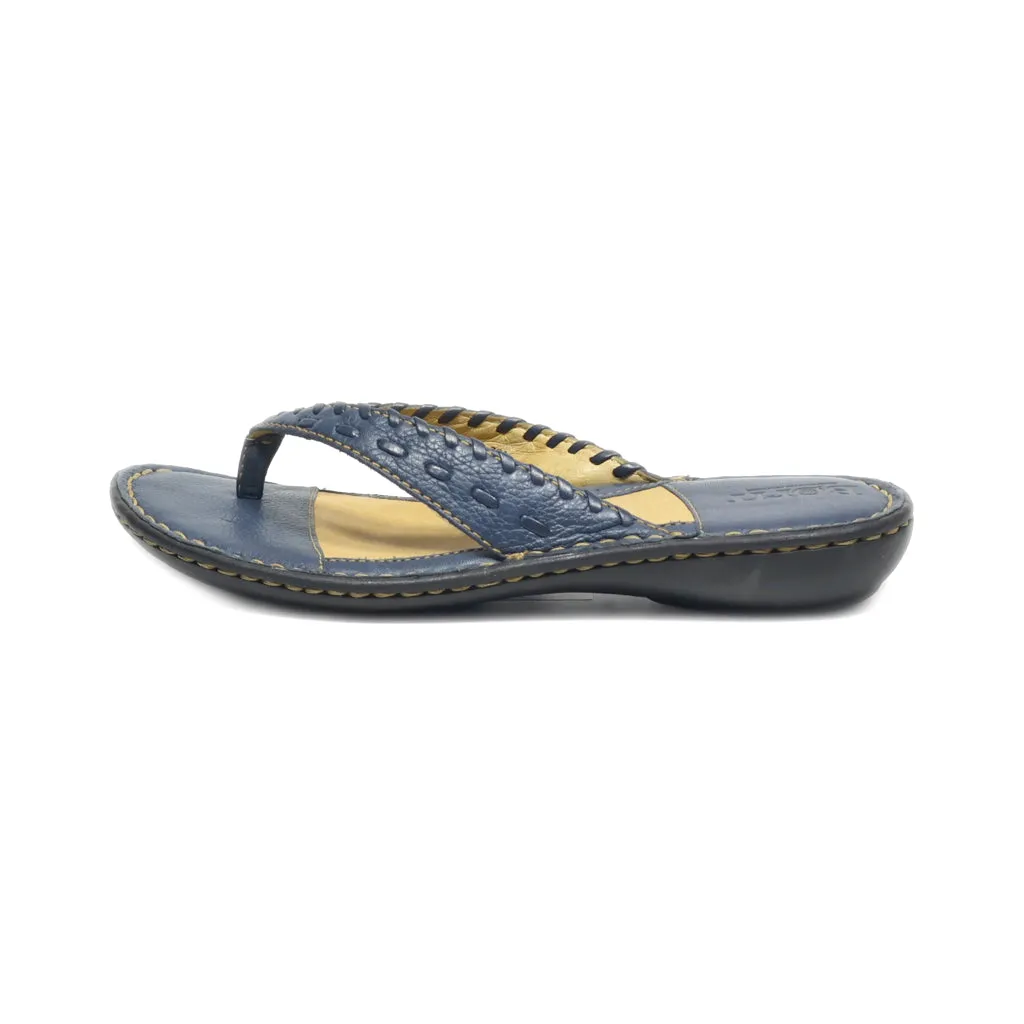 Born Flip Flops Leather Blue Colour For Women