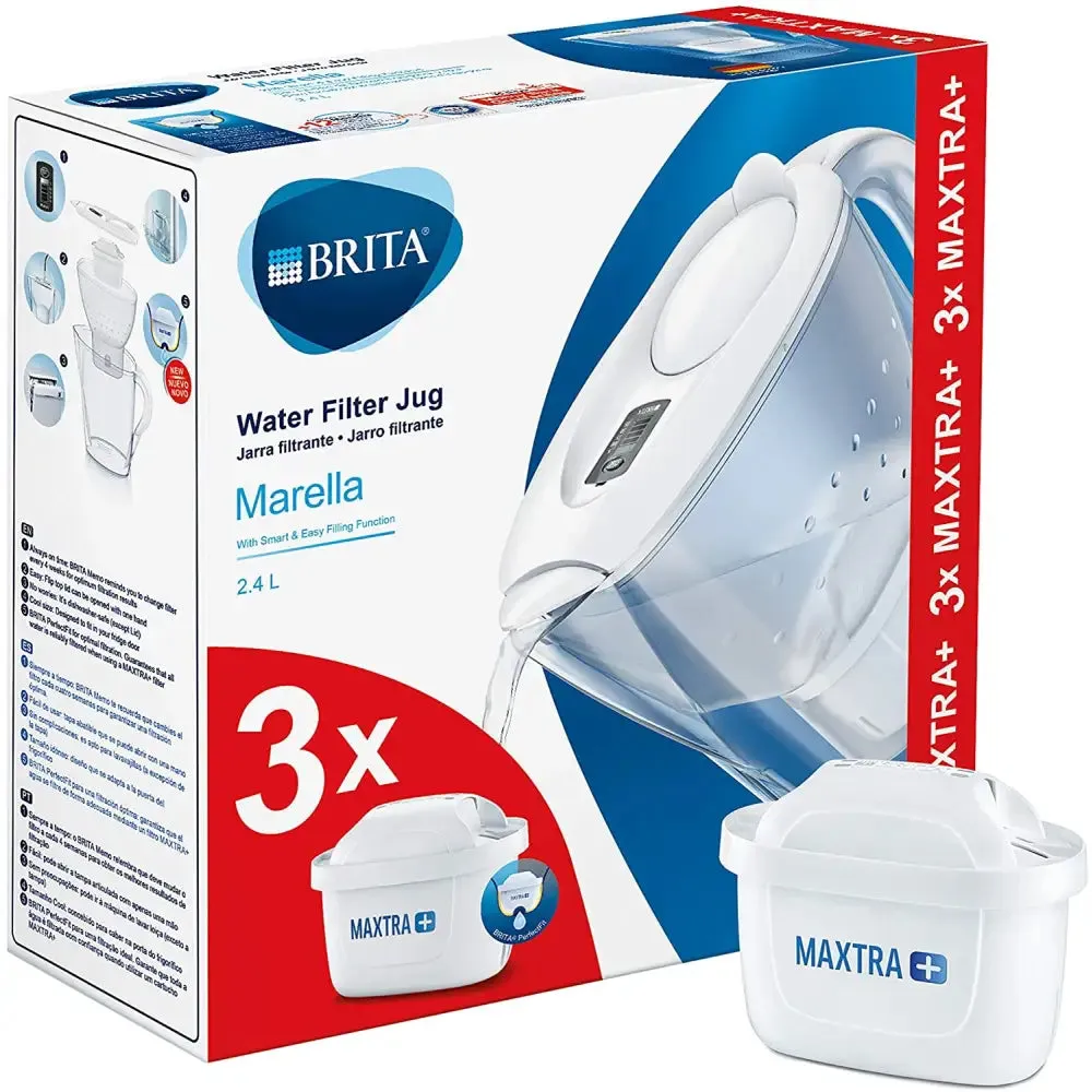 Brita Marella Water Filter Jug   3 Maxtra  Filters - 2.4 Litres