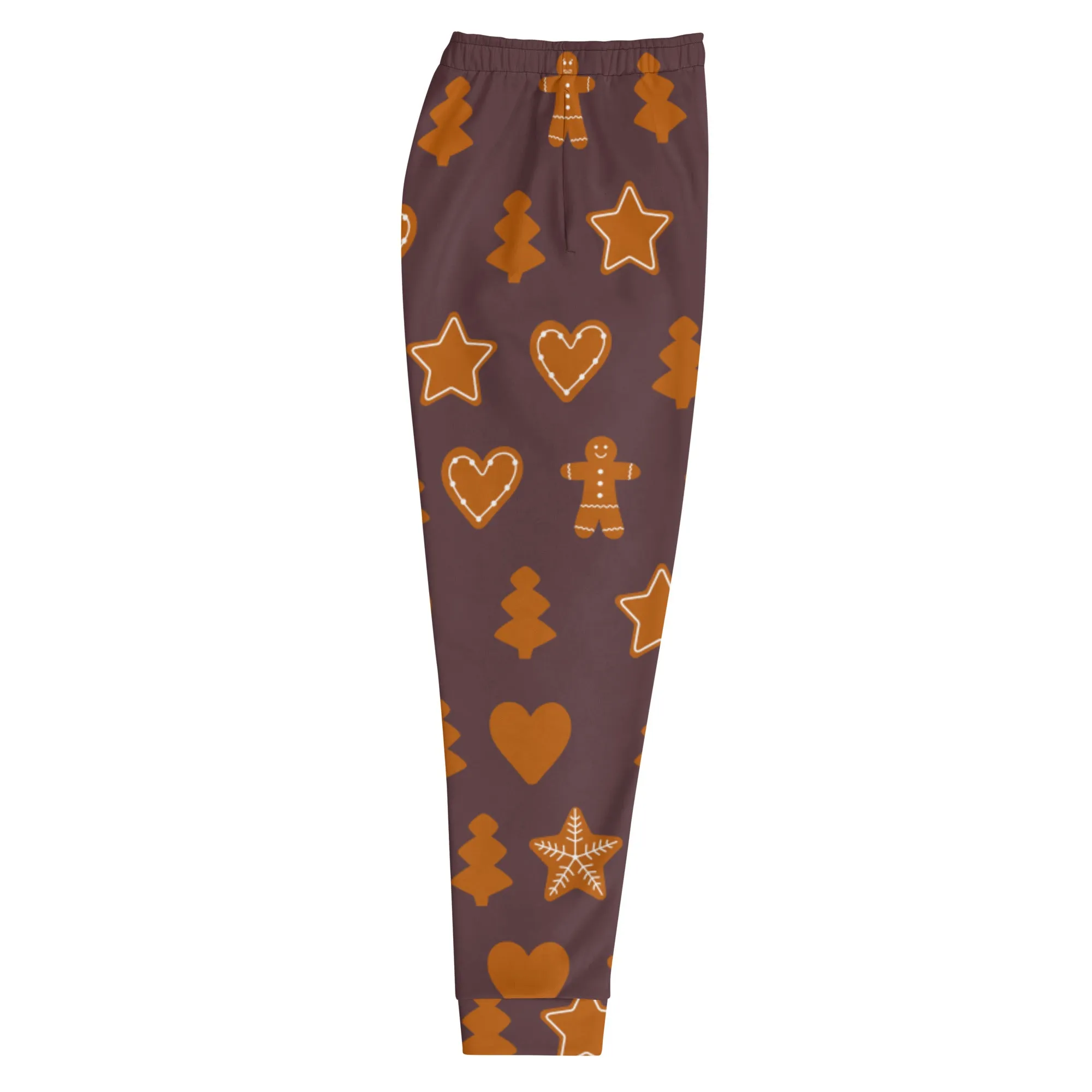 Brown Gingerbread Christmas Men's Joggers, Christmas Festive Casual Designer Men's Jogging Pants - Made in USA/EU/MX