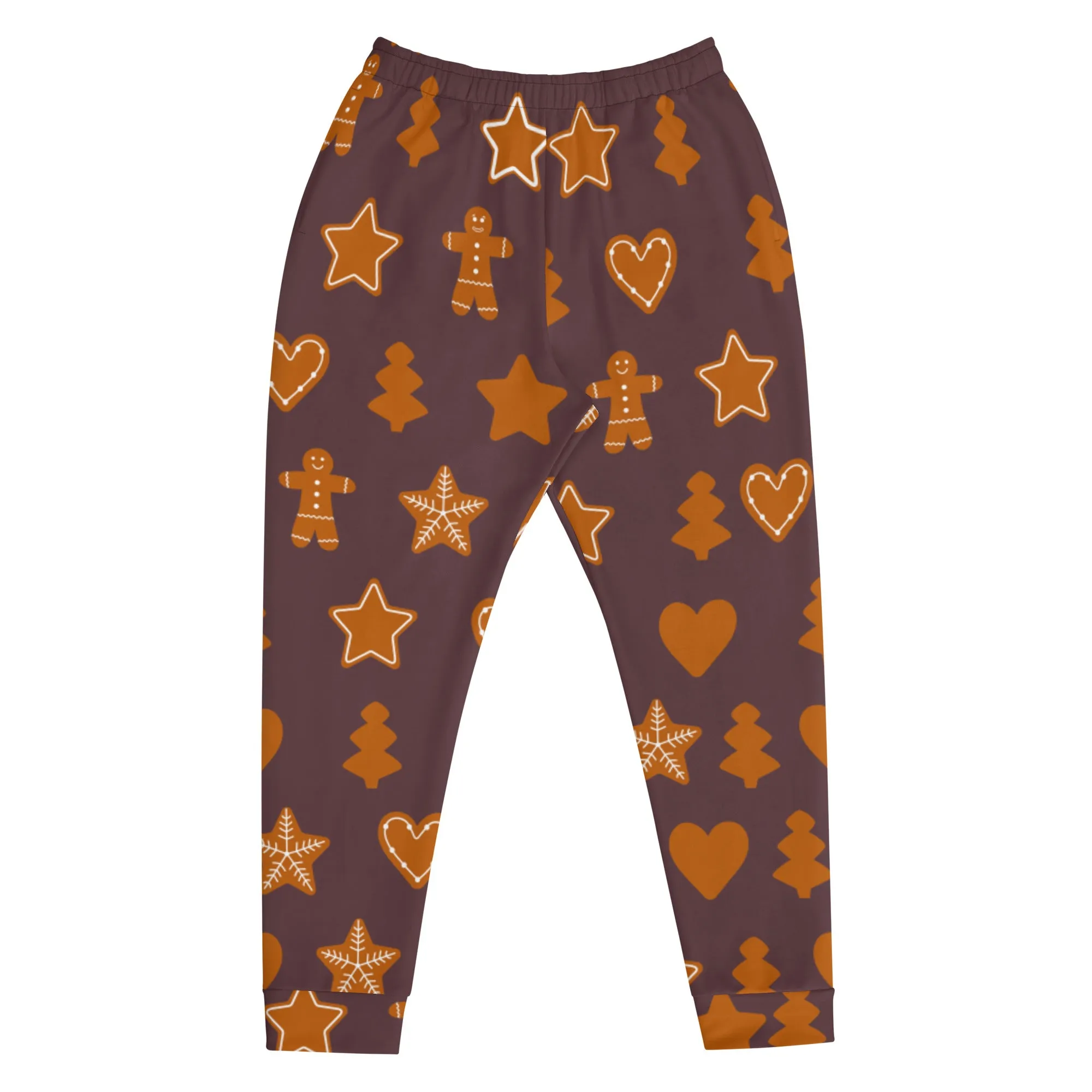 Brown Gingerbread Christmas Men's Joggers, Christmas Festive Casual Designer Men's Jogging Pants - Made in USA/EU/MX