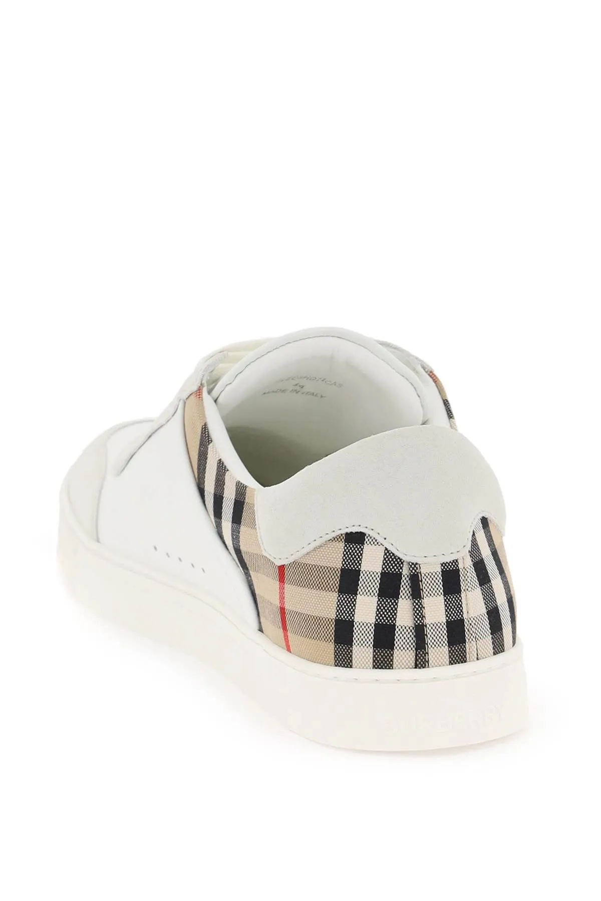 BURBERRY Iconic Check Pattern Leather Sneakers for Men