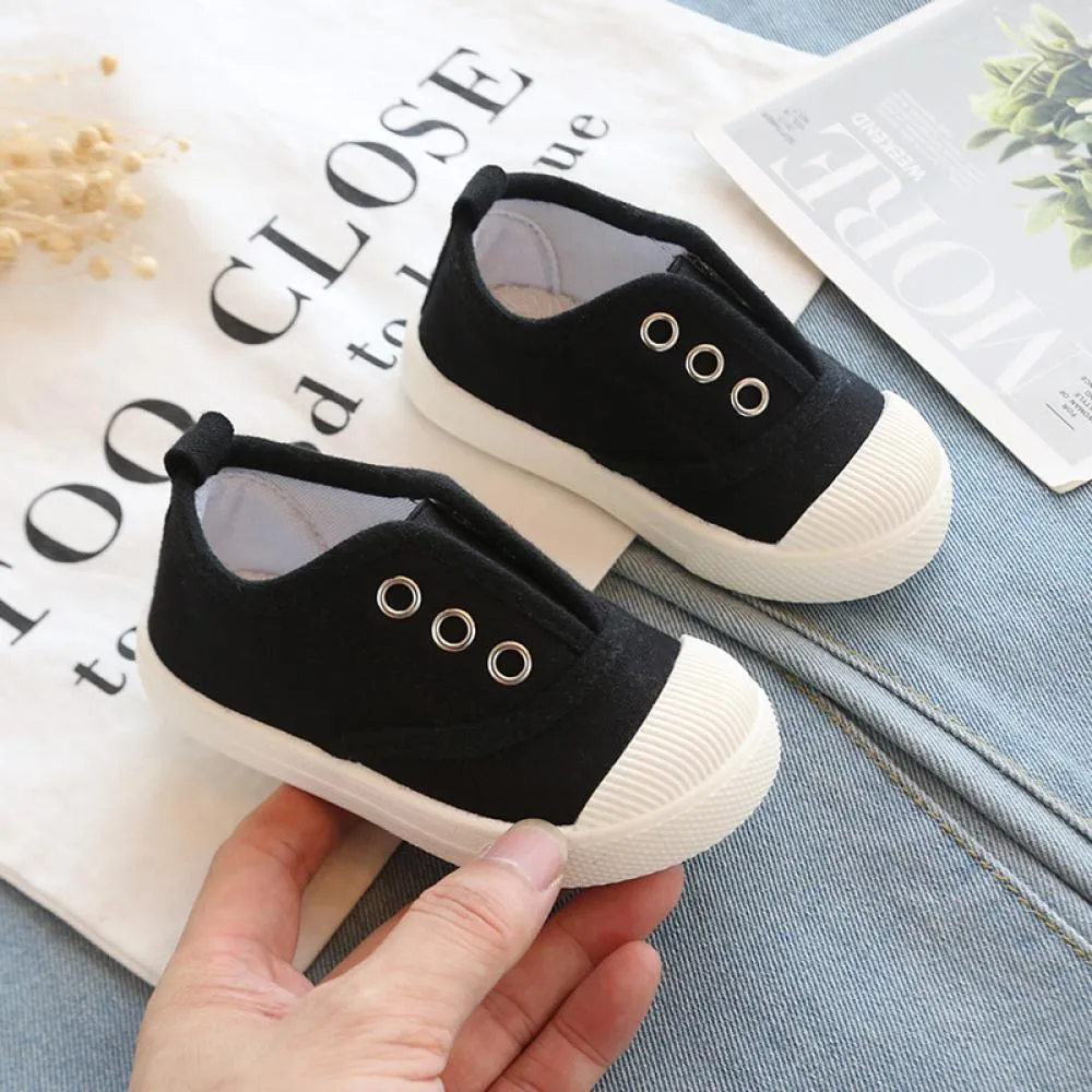 Children's Canvas Shoes Solid Simple Shoes Unisex Neutral Wholesale Baby Shoes Suppliers