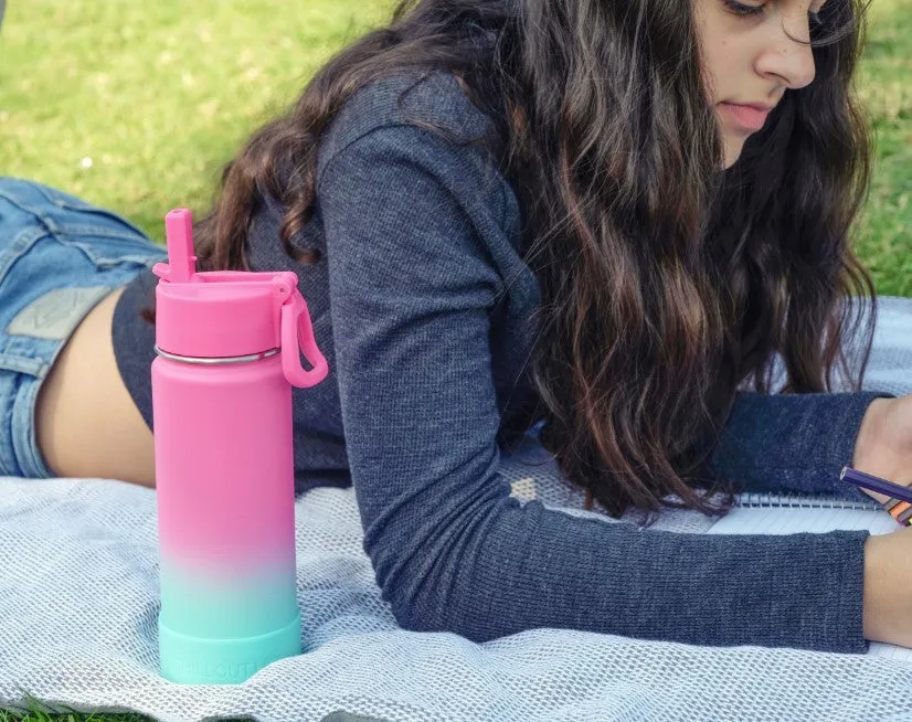 CHILLOUT LIFE 17 oz Insulated Water Bottle with Straw Lid for Kids and Adult   Cute Waterproof Stickers