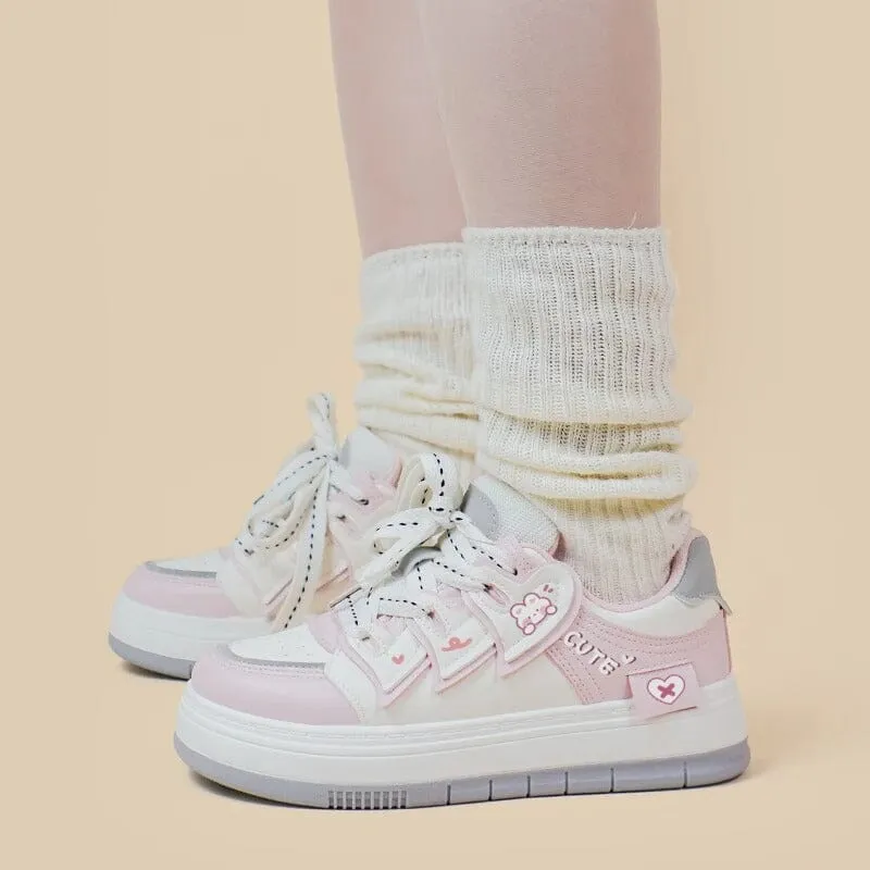 *CLEARANCE* Pretty Pastel Cute Bunny Casual Sneakers - Women's