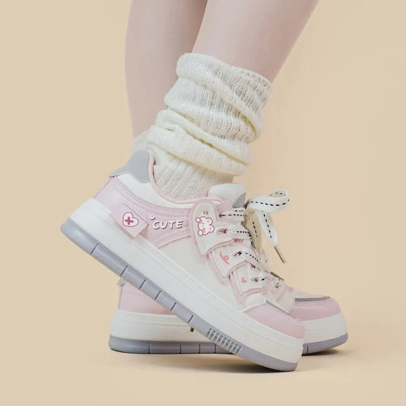 *CLEARANCE* Pretty Pastel Cute Bunny Casual Sneakers - Women's