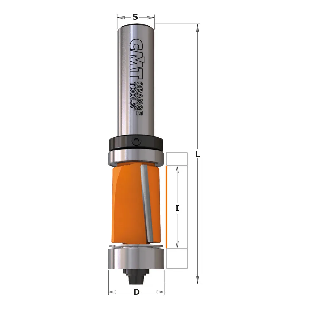 CMT Orange Tools 806.691.11B FLUSH TRIM ROUTER BITS WITH DOUBLE BEARING  D=3/4”x1”   S=1/2”