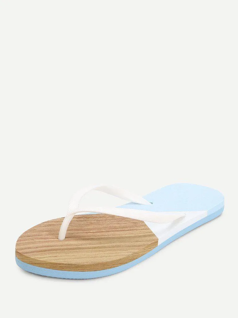 Color Block Flip Flops