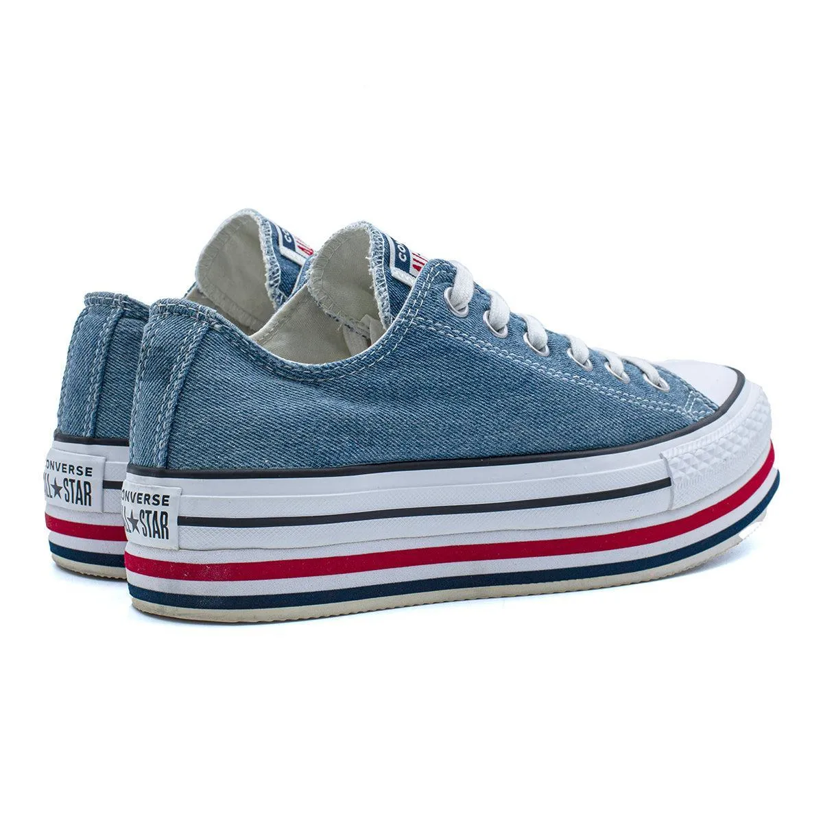 Converse Chuck Taylor Layer Ox Low-Top Sneakers Denim Blue Colour For Women