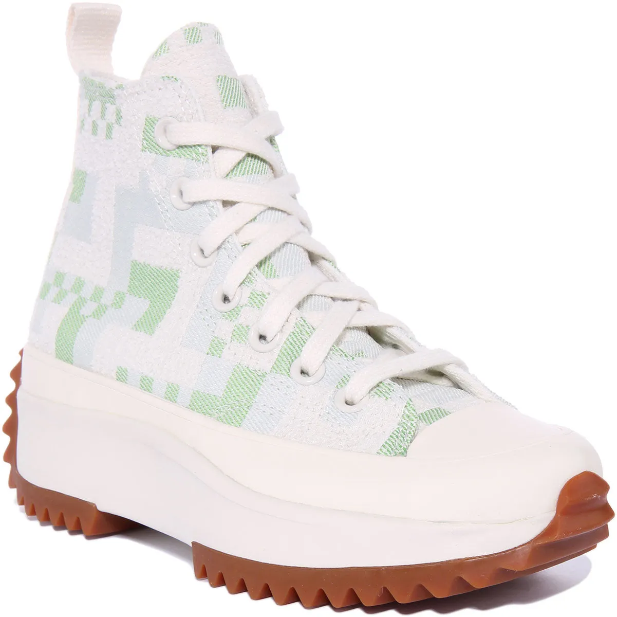 Converse Run Star Hike172715C In White Green Jacquard