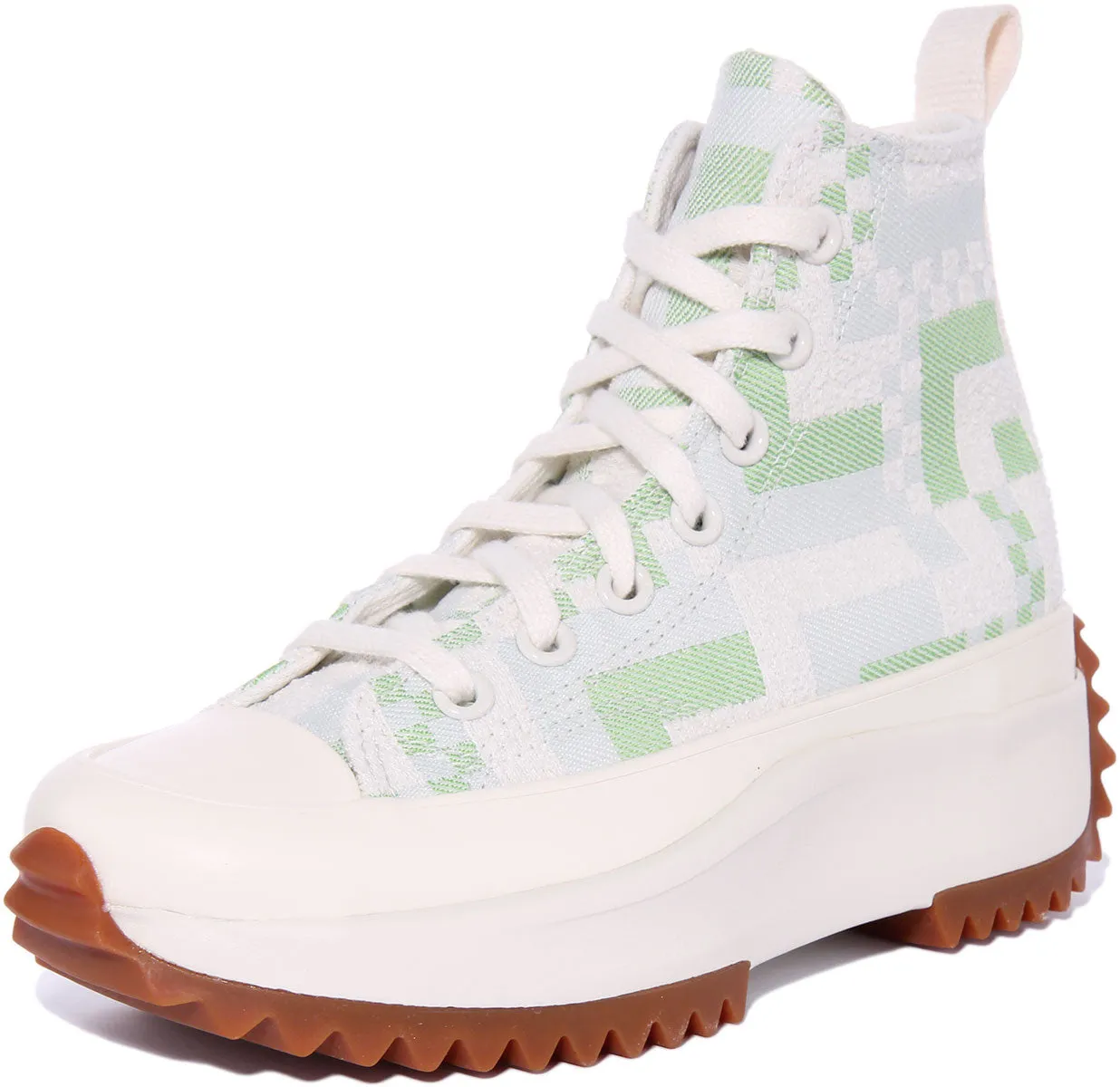 Converse Run Star Hike172715C In White Green Jacquard