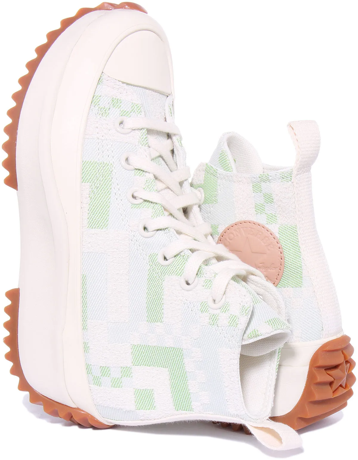 Converse Run Star Hike172715C In White Green Jacquard