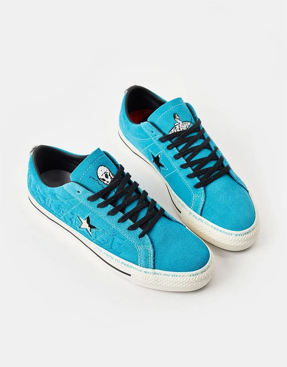 Converse x Paradise One Star Pro Sean Pablo Skate Shoes - Rapid Teal/Black/Egret