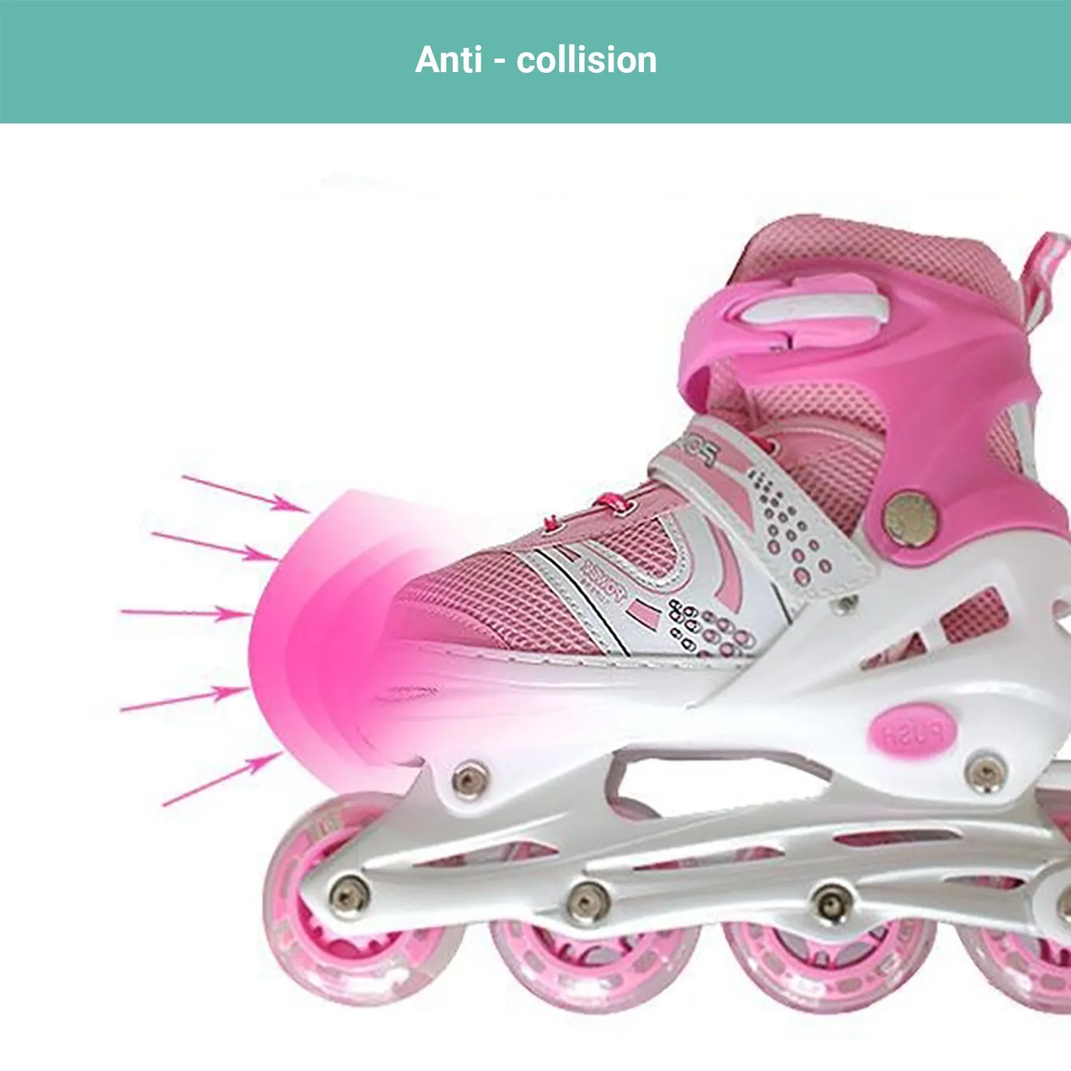 Crocox Kids Inline Skates Roller Blades Adjustable Light Up Boots Children Girls