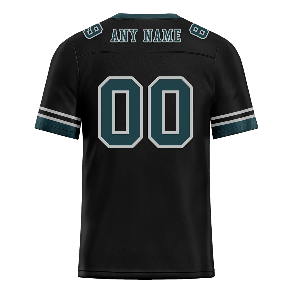 Custom Black 3D Pattern Aqua Personalized Authentic Football Jersey FBJ02-bc0fafd