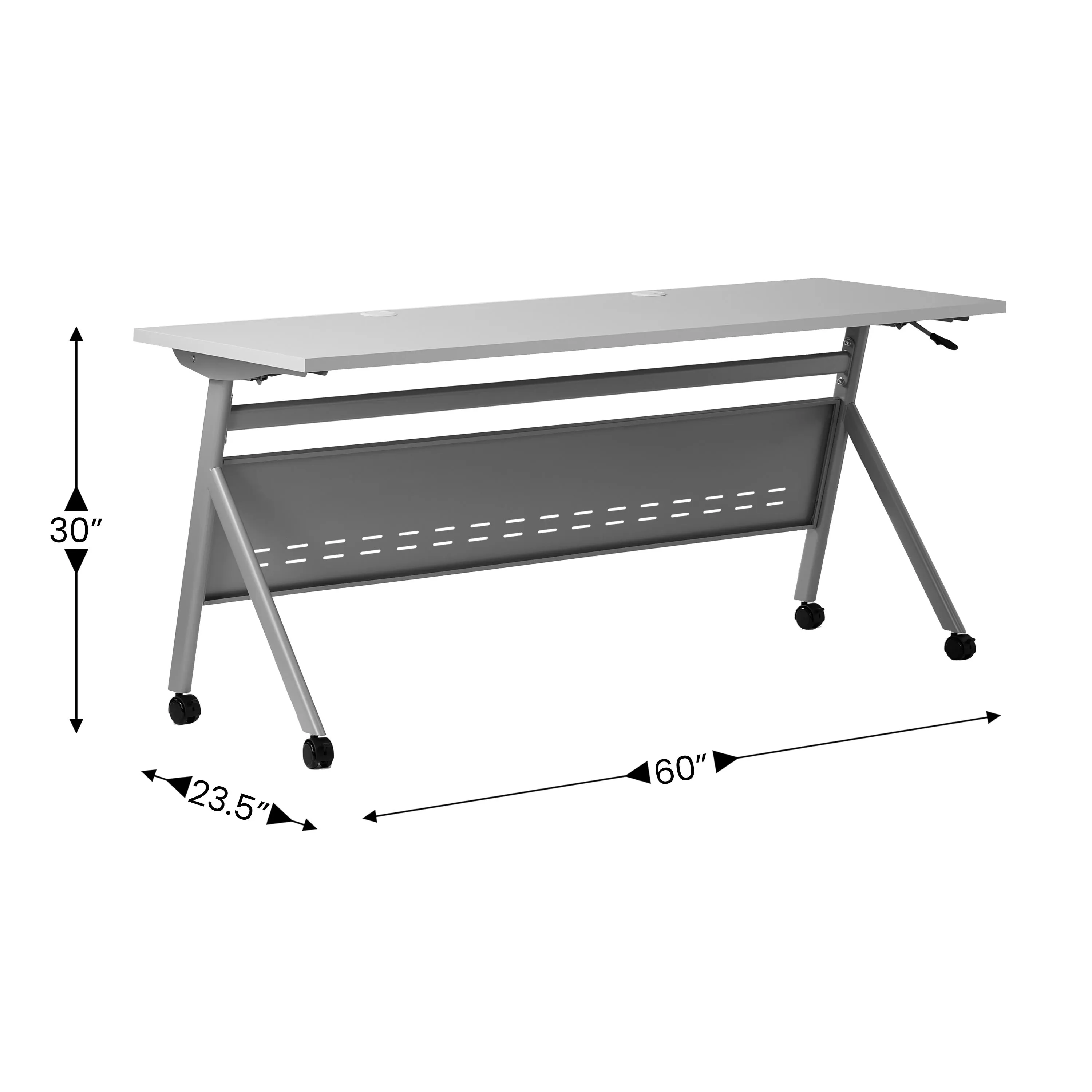 Davis Commercial Grade Heavy-Duty Nesting Flip Training Table with Y-Legs, Modesty Panel, Tabletop, and Frame